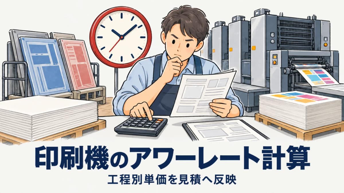 印刷機のアワーレート計算|工程別の時間単価を見積に反映する方法
